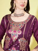 Silk Blend Jacquard  3pcs set kurthis view 3