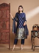 Cotton Silk Jacquard 3pcs set  kurthis view 1