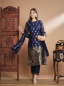 Cotton Silk Jacquard 3pcs set  kurthis view 3