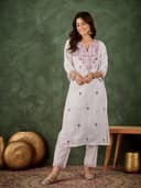 Roman Silk Blend 2pcs set Kurthis - Lavender view 1