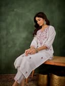 Roman Silk Blend 2pcs set Kurthis - Lavender view 3