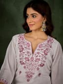 Roman Silk Blend 2pcs set Kurthis - Lavender view 4