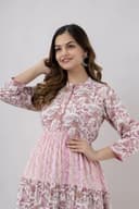 Anarkali Long kurtis - Faded Pink view 4
