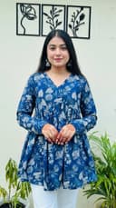 Peplum tops - Blue view 1