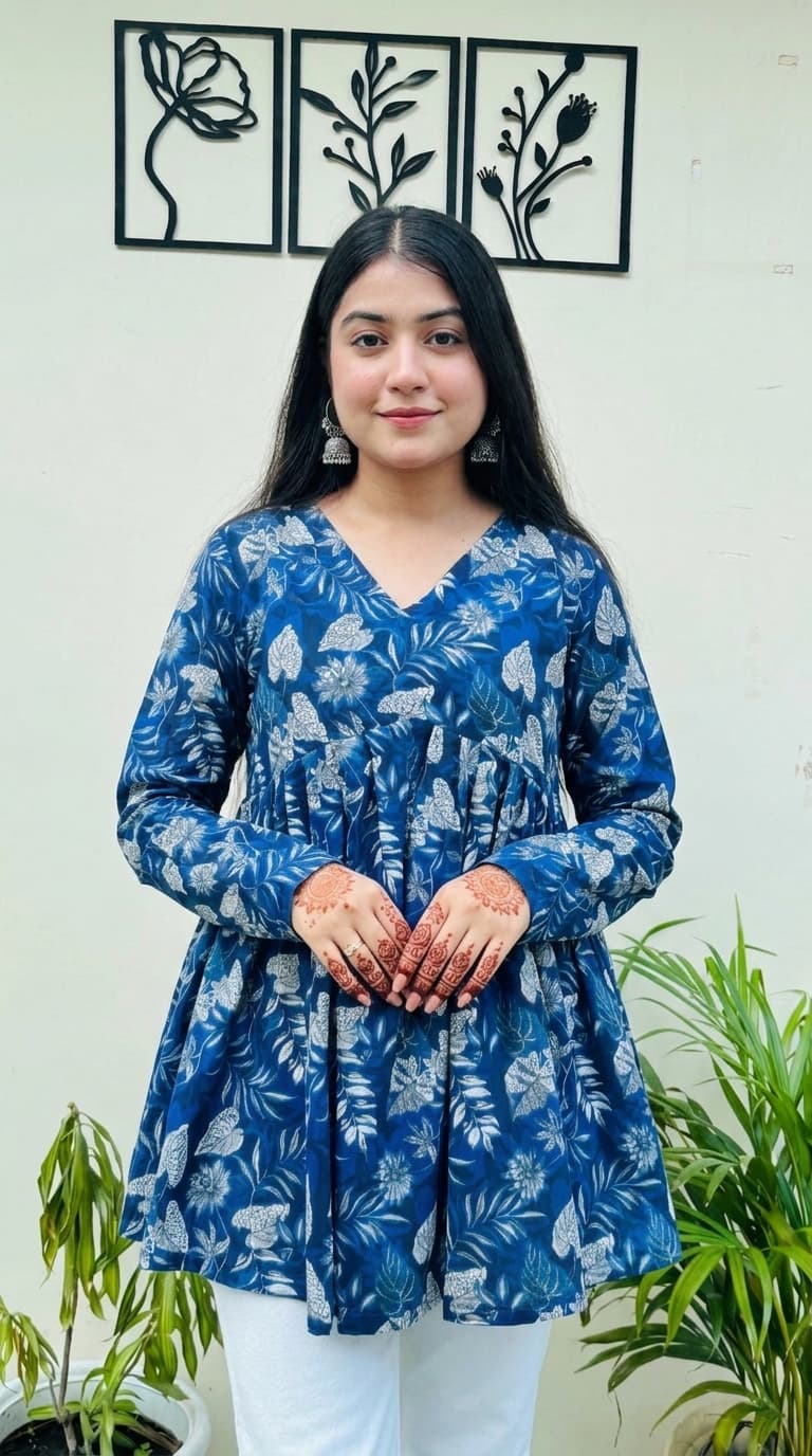 Peplum tops - Blue