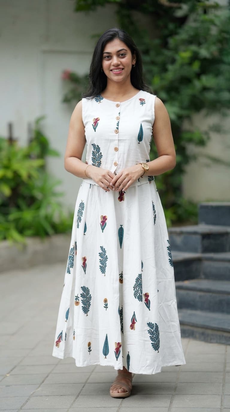 Top with skirt set - White