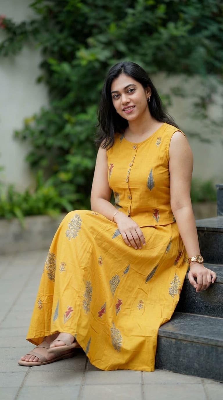 Top with skirt set - Mustard Yellow